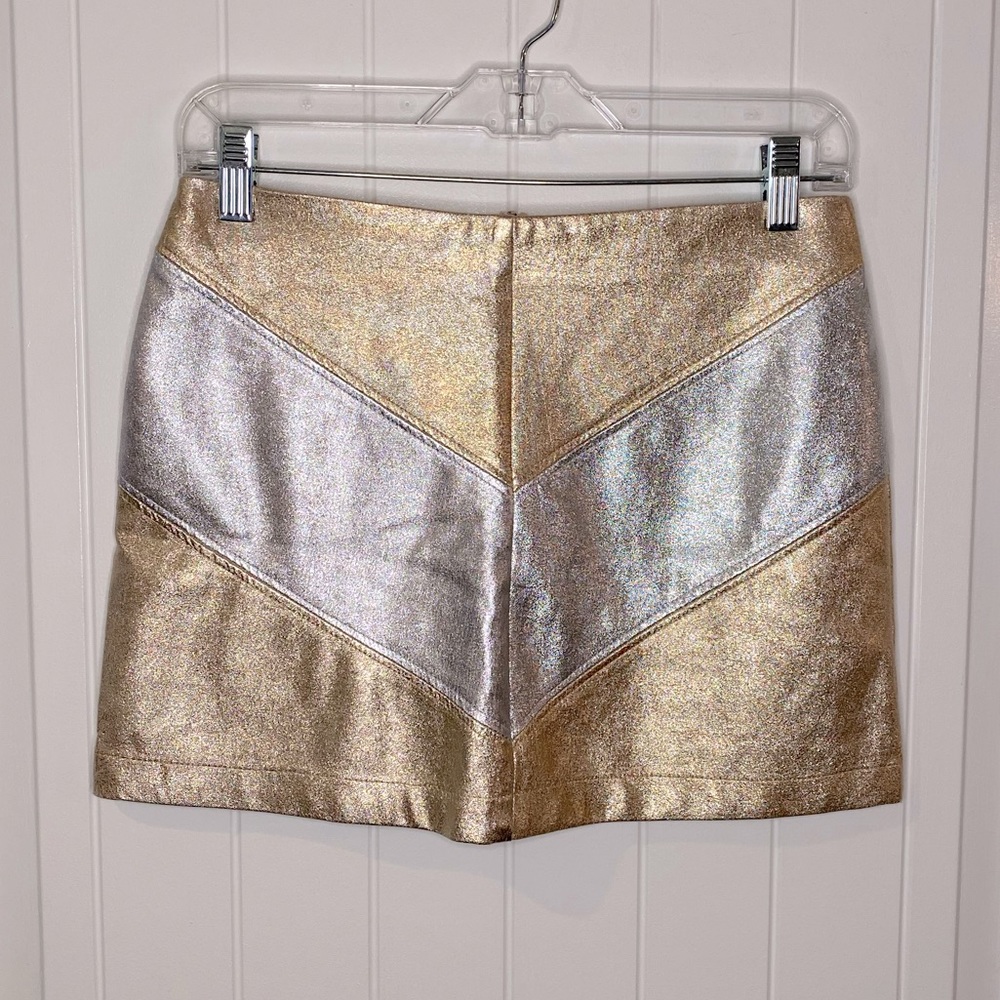 Forever 21 Faux Leather Metallic Mini Skirt | Size Small